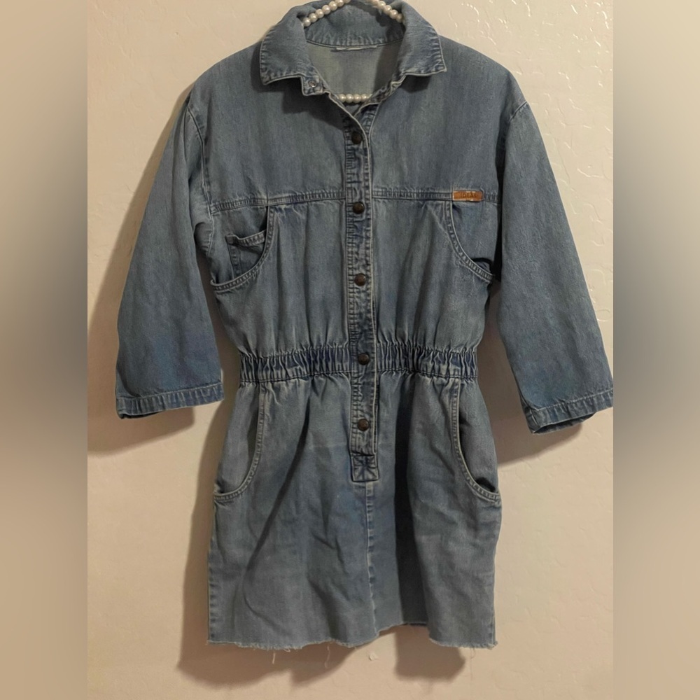 IDEAS Denim Short Overall Dress Size S